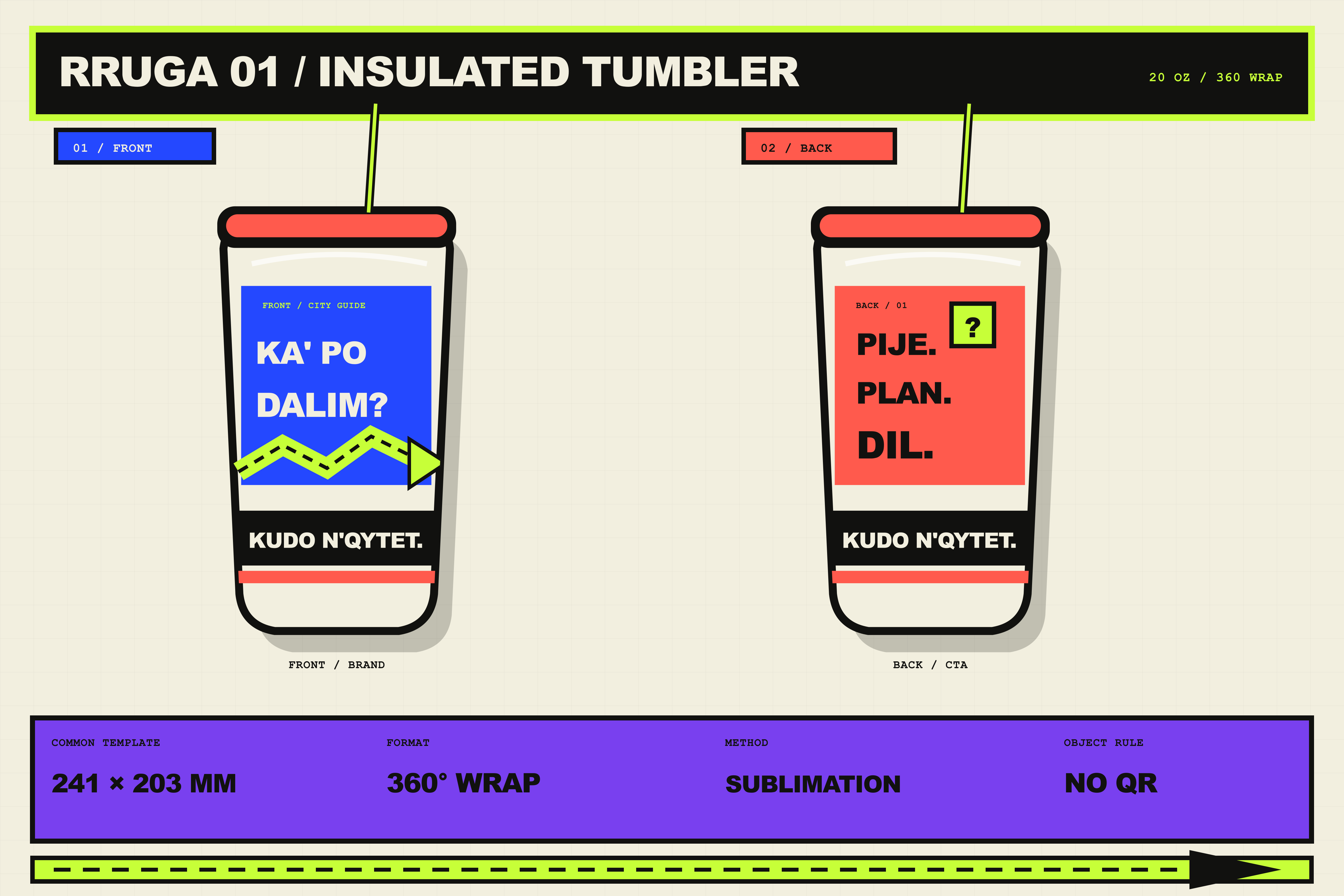 New RRUGA 01 insulated tumbler concept, front and back